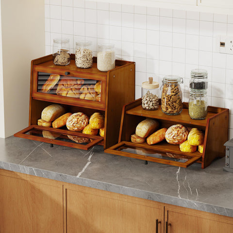 BAMBANG Bread Box magnetic closures enable smooth one handed access to bread