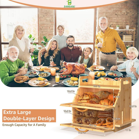 BAMBANG bread box window detail with see-through lid for quick bread checks