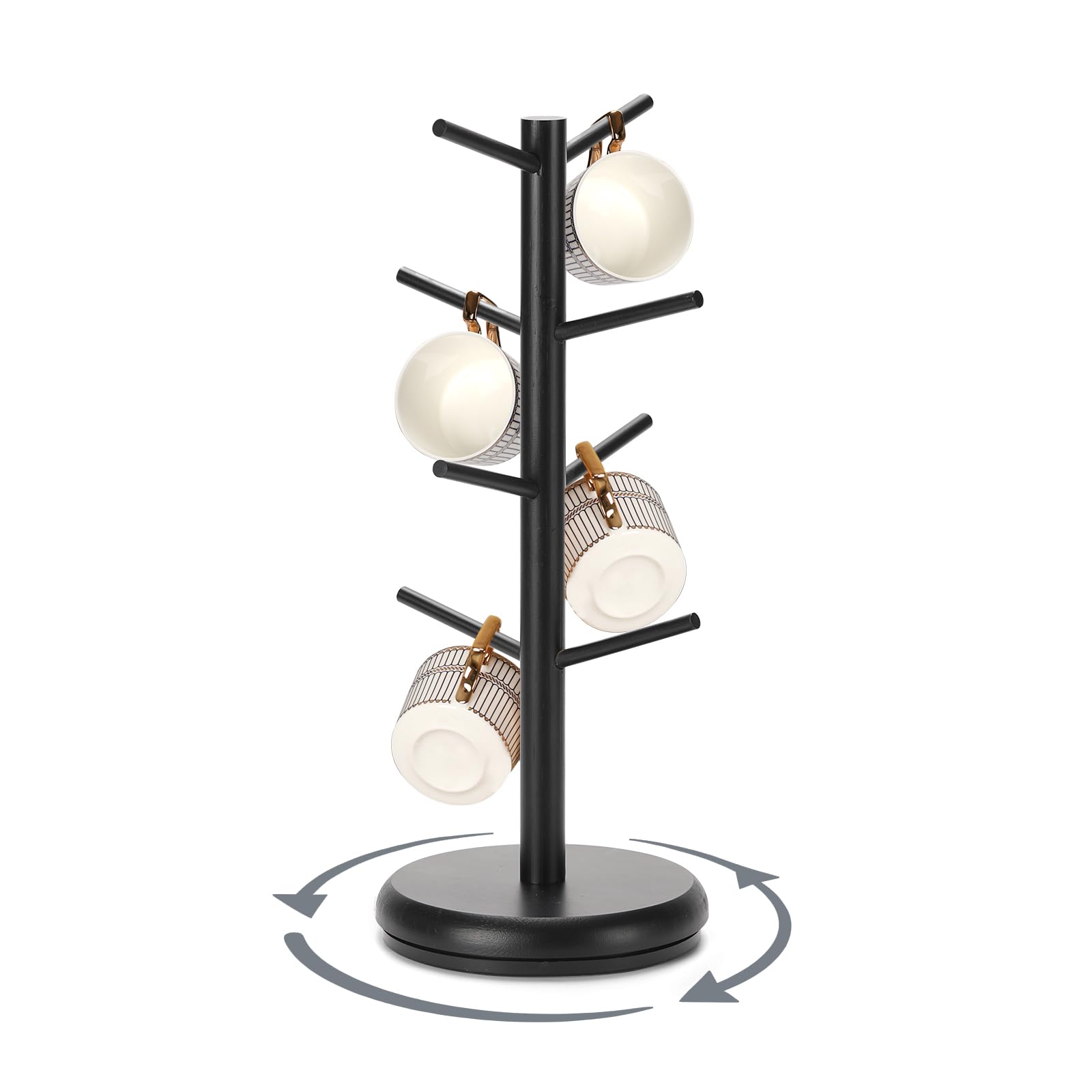 BAMBANG coffee mug tree with rotating base for easy mug placement