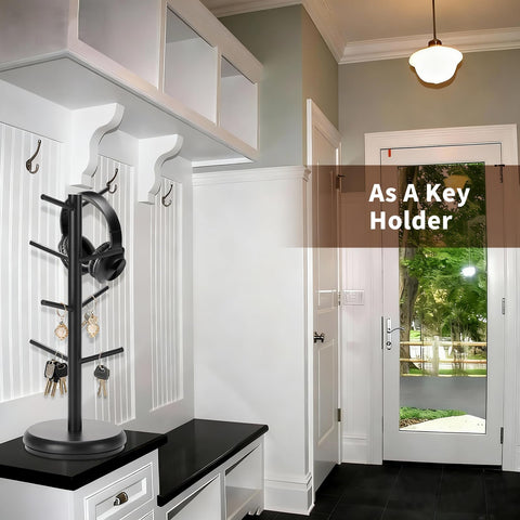 BAMBANG sleek black mug tree complements modern home bars