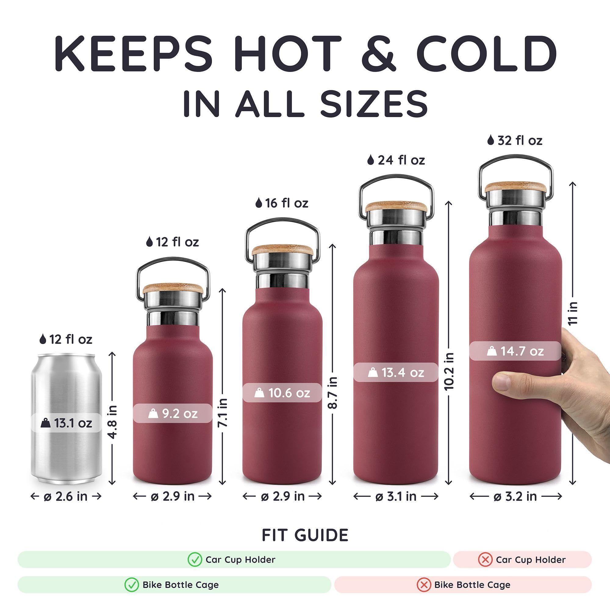 Bambaw double-wall insulation keeps beverages cold up to 24 hours.