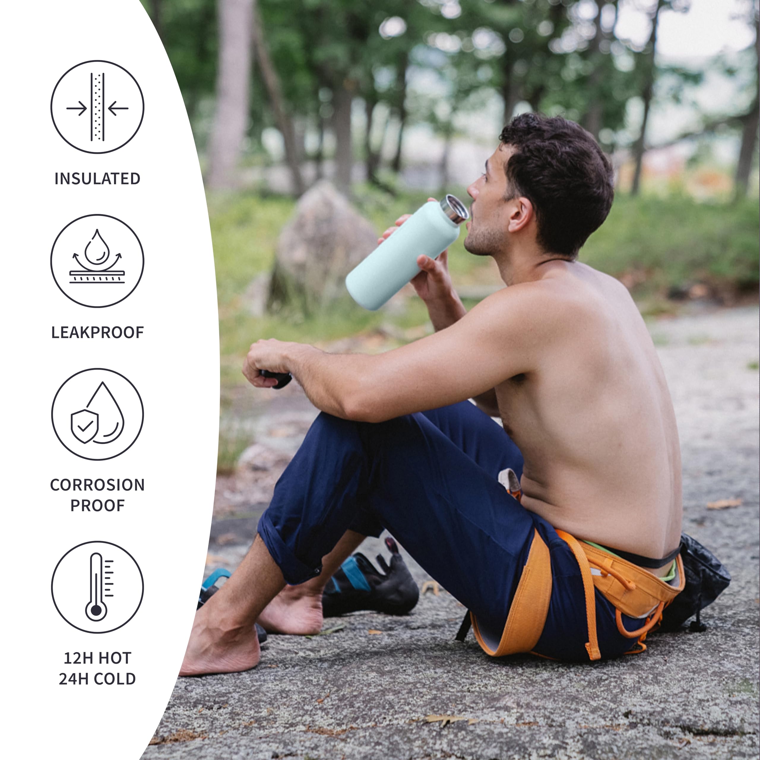 Bambaw dual-wall insulation keeps beverages hot or cold throughout the day