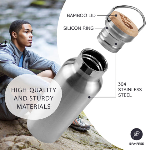 Bambaw bottle wide opening ideal for ice cubes and infusions.