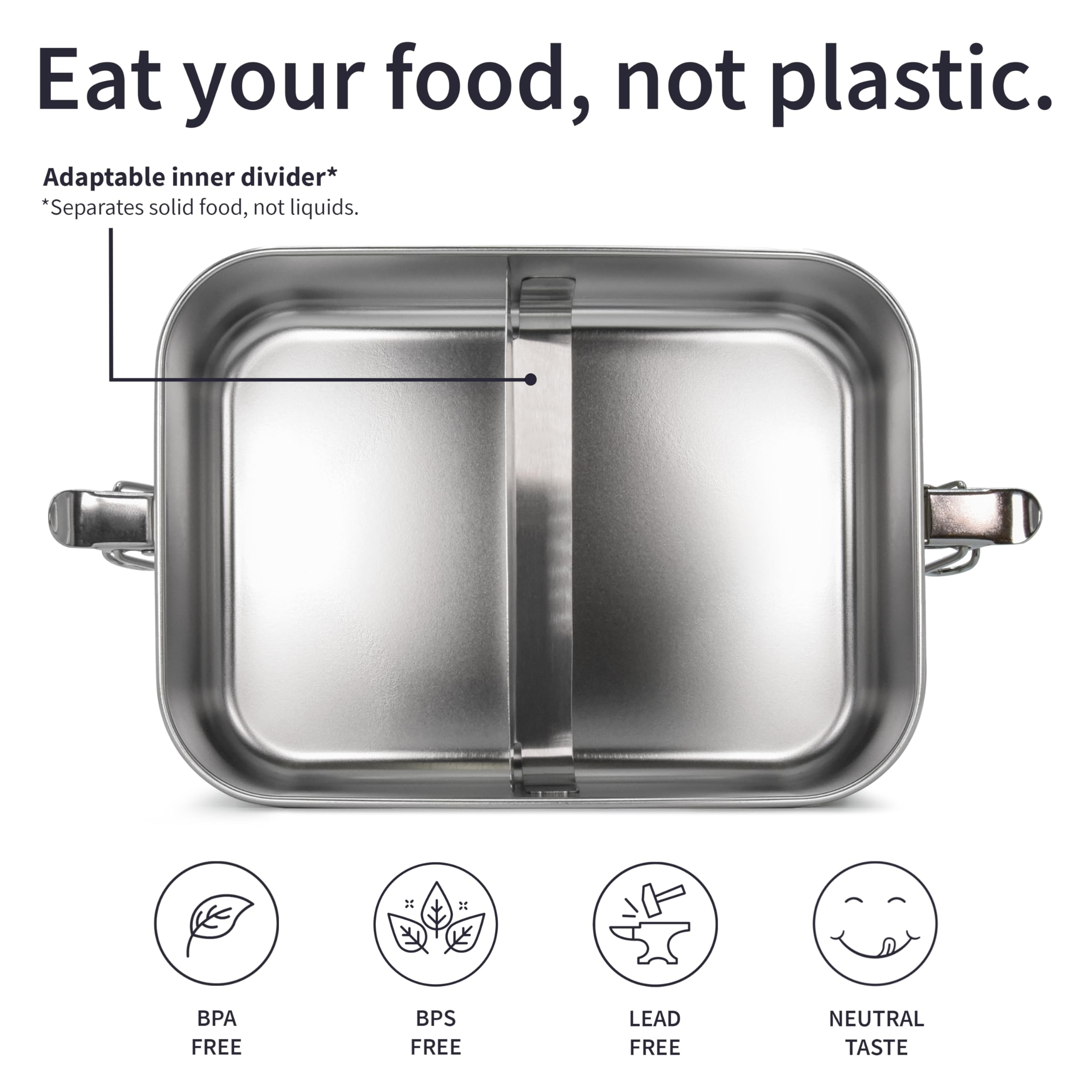 Bambaw leakproof clips and silicone seal shown, ensuring leak-free transport of foods.
