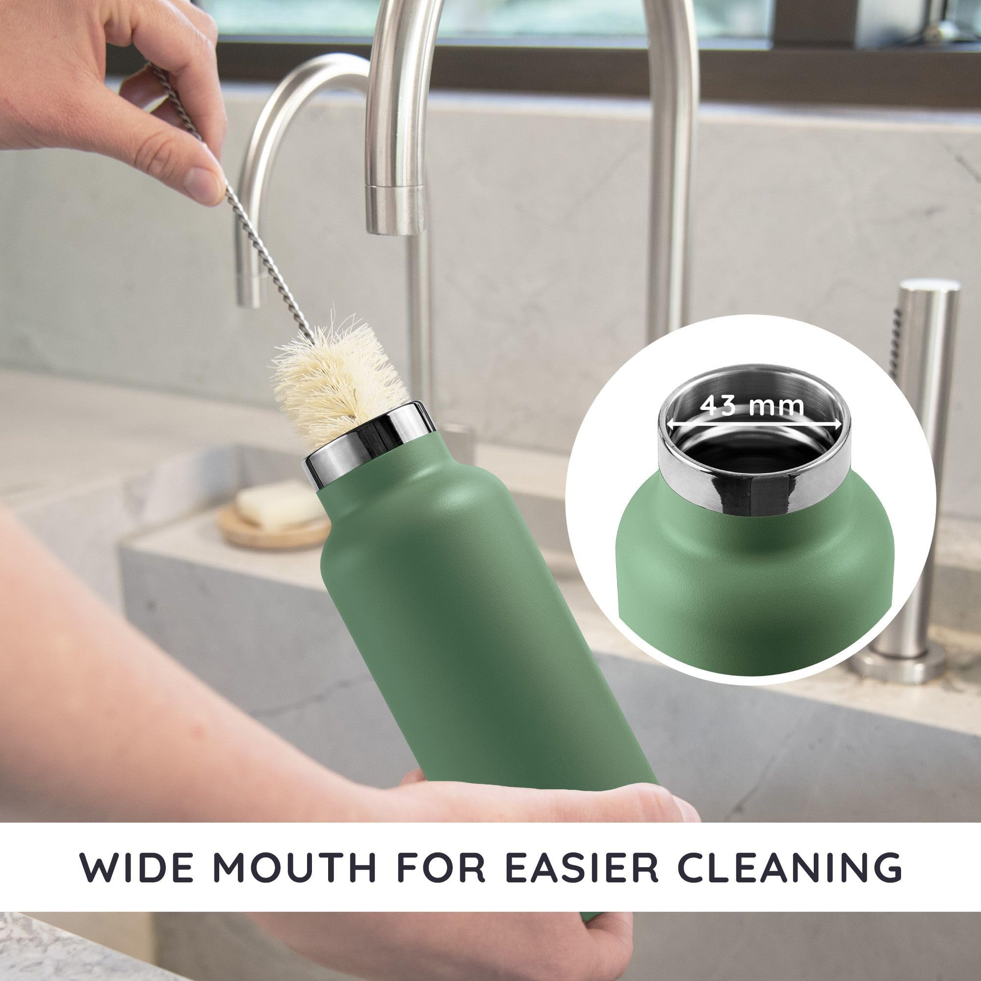 Bambaw wide-mouth bottle 32oz facilitates easy cleaning