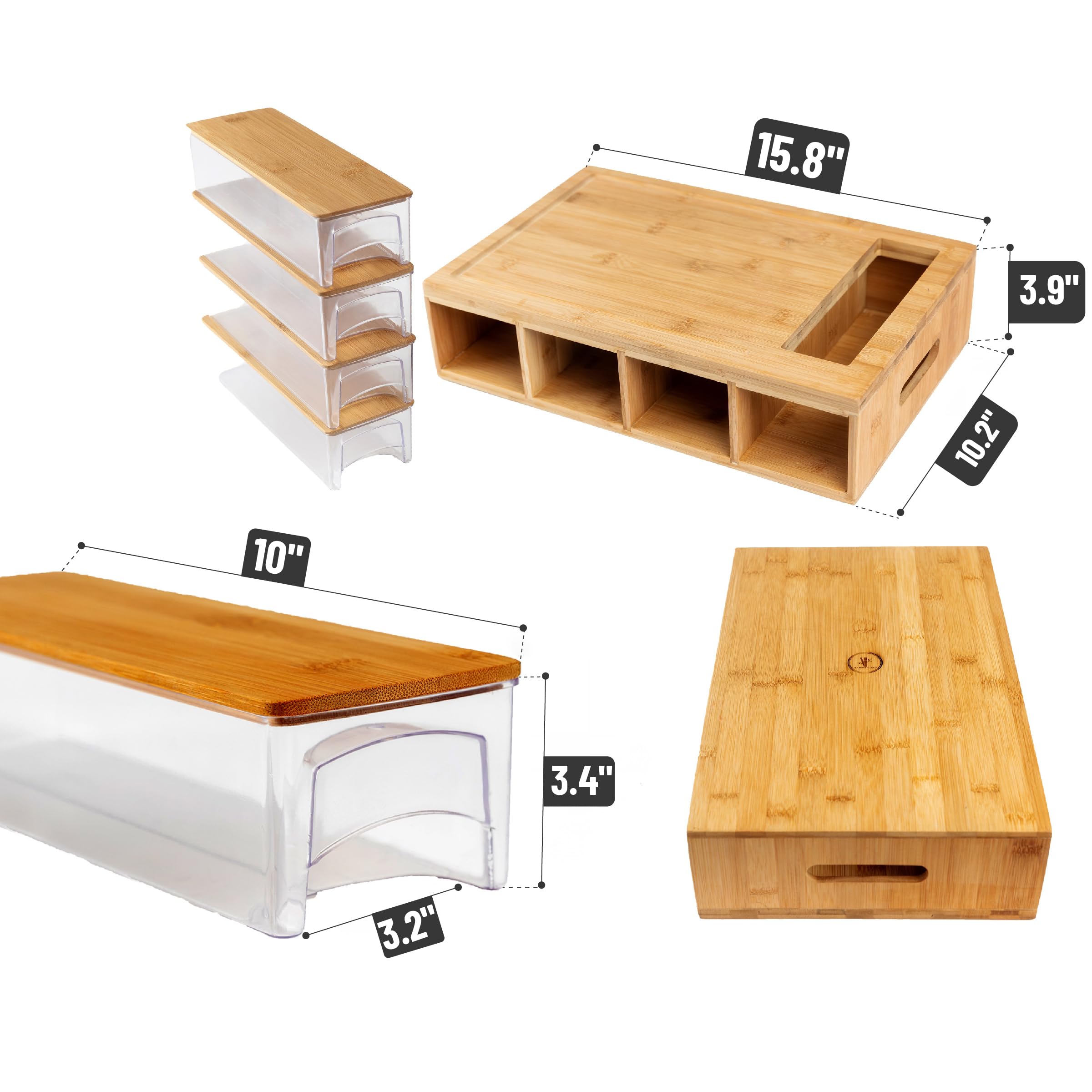 BAMBOO LAND cutting board with juice groove catching drips