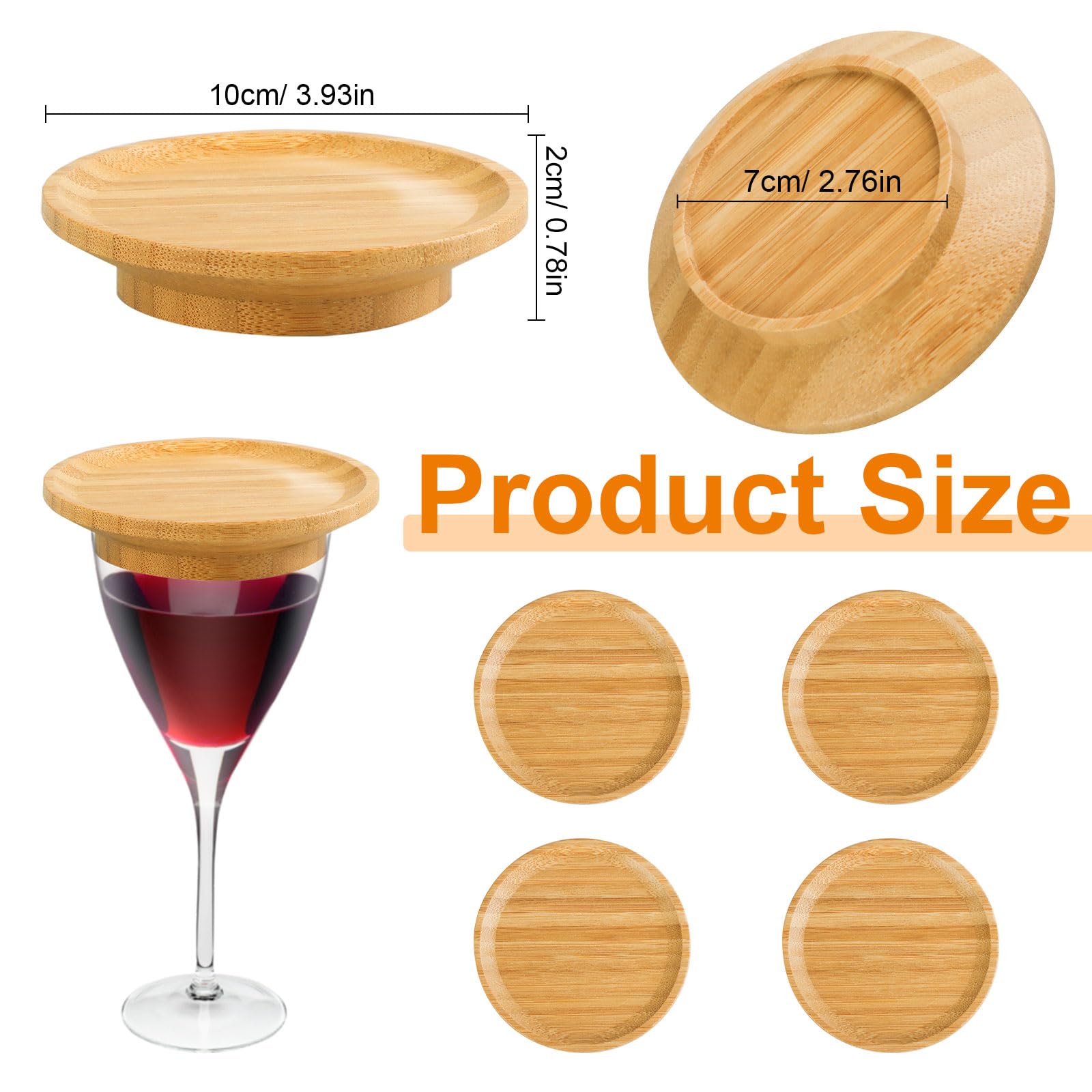 Bamboo topper placed on a wine glass highlighting compact bite presentation.