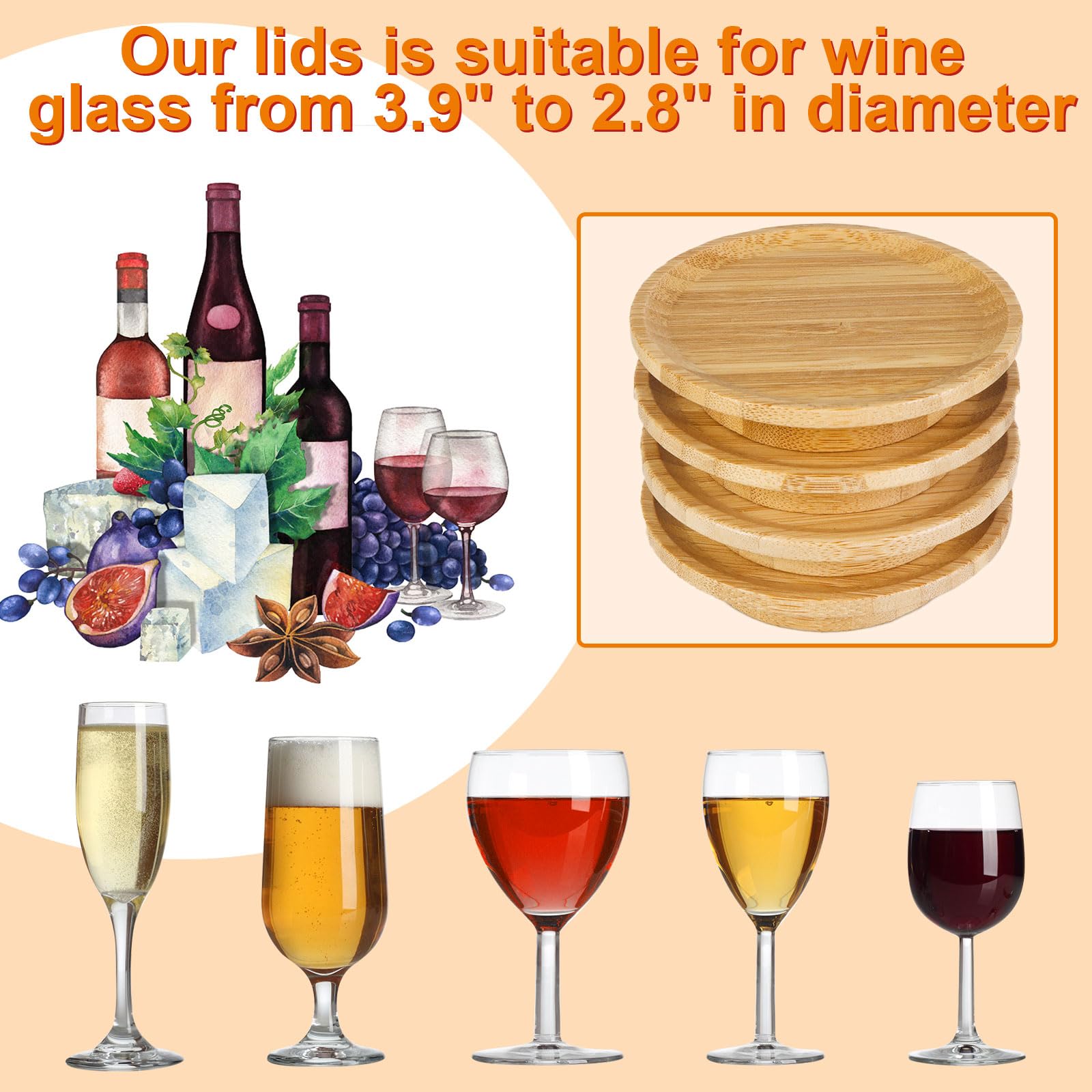Table setting featuring bamboo wine glass charcuterie toppers for tidy serving.