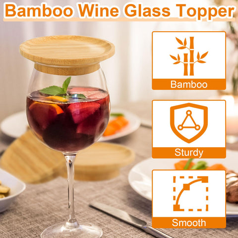 Topper with hors d'oeuvres on a wine glass enhances presentation and freshness.