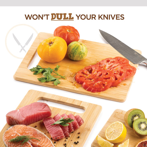 Bambüsi cutting boards in a sink showing easy cleaning