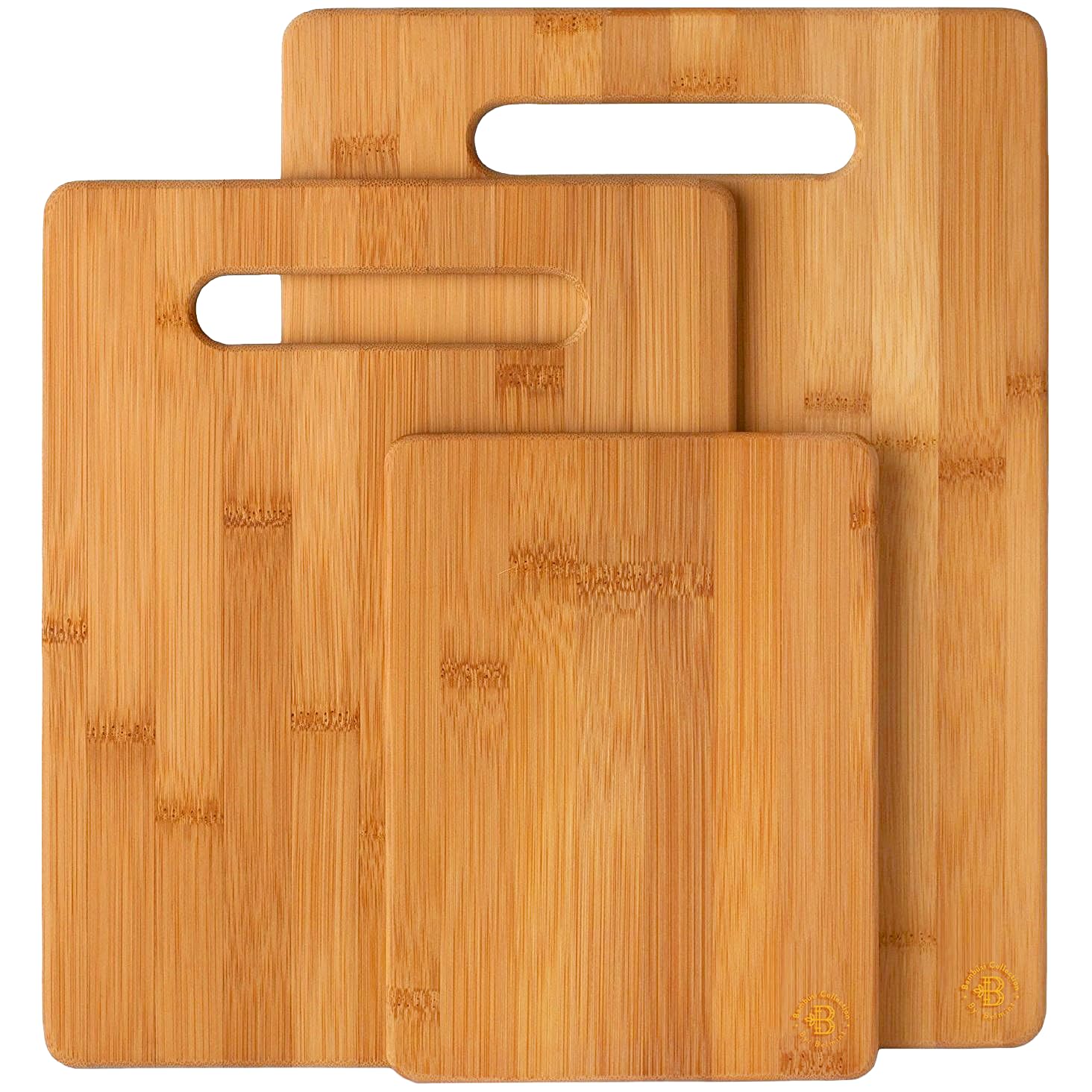 Bambüsi bamboo cutting board large top view shows generous prep space