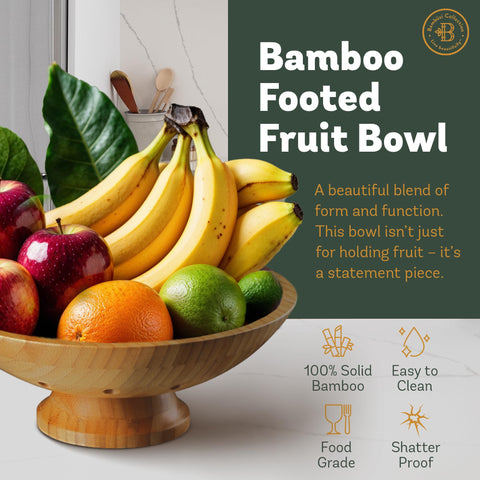 Bambüsi bamboo serving bowl shown as a decorative kitchen centerpiece