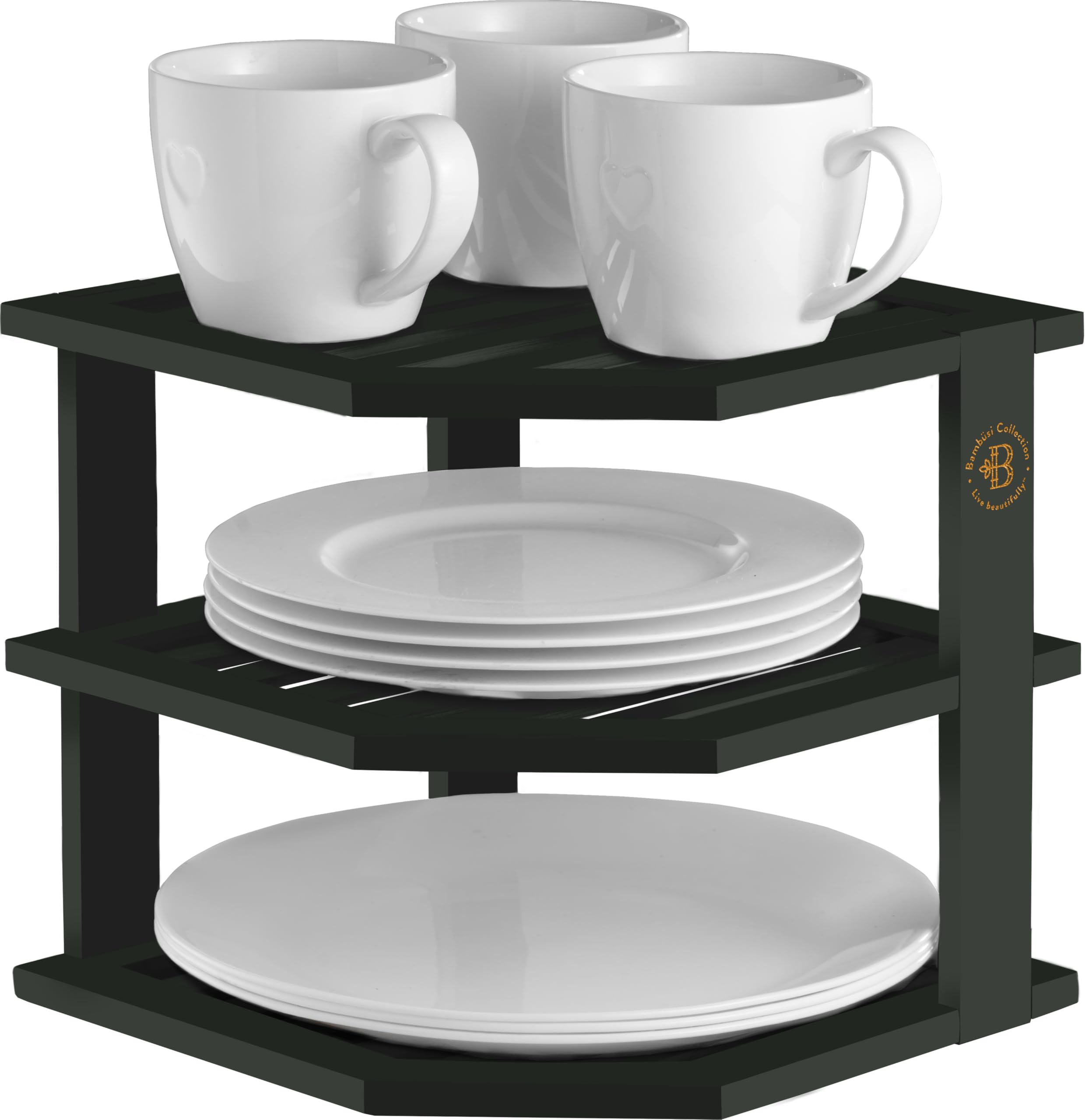 Bambüsi black finish cabinet stand complements modern kitchens.