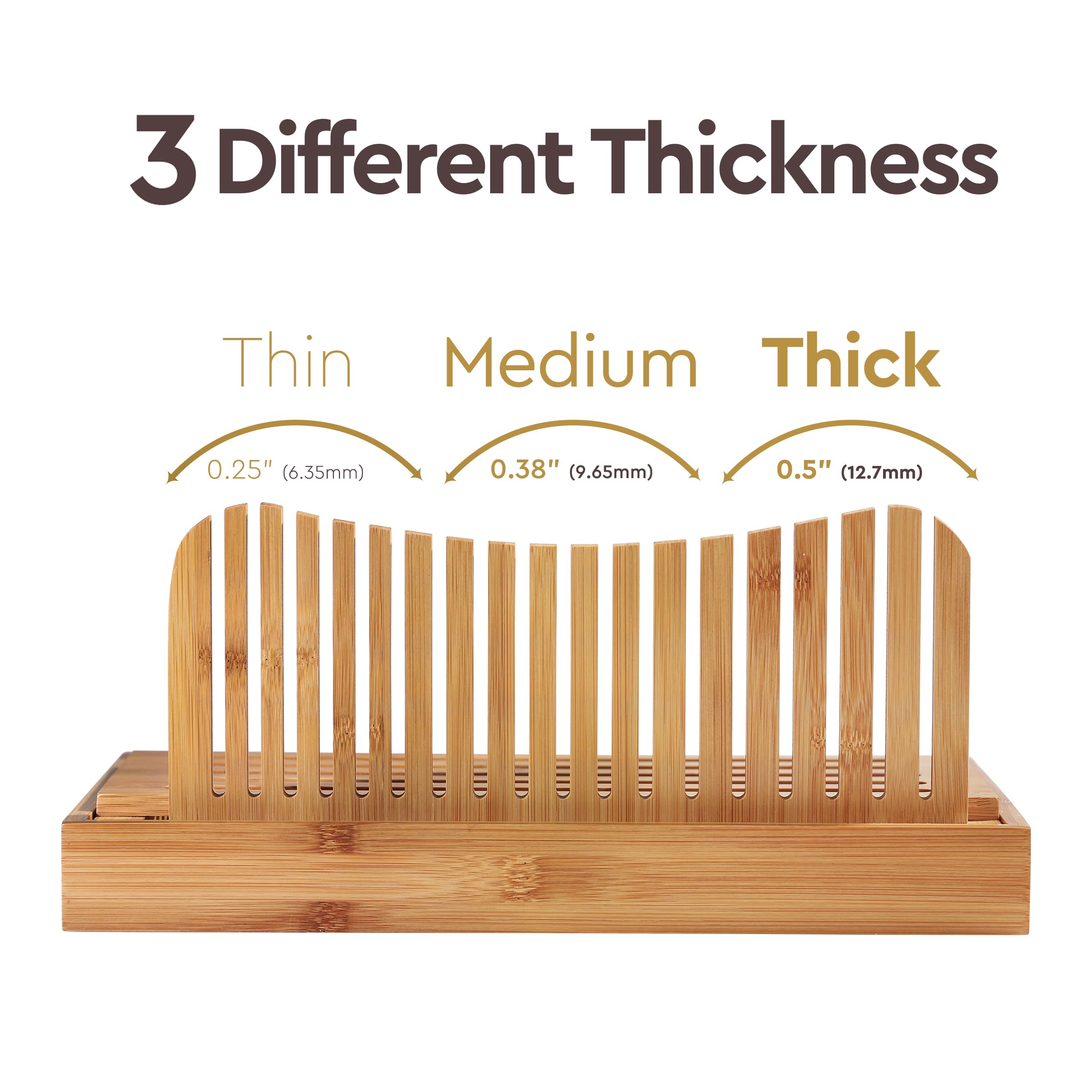 Bambüsi Adjustable thickness control for precise slice sizes.