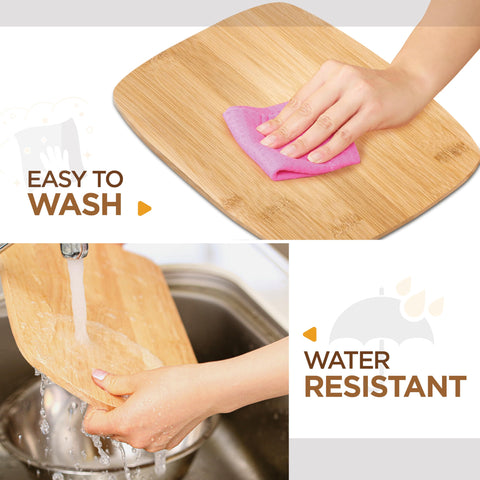 Bambüsi bamboo cutting board eco-friendly bamboo material showcased in a clean kitchen