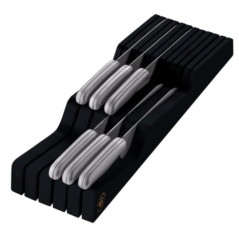 Bambüsi in-drawer knife block keeps knives neatly organized in your drawer.