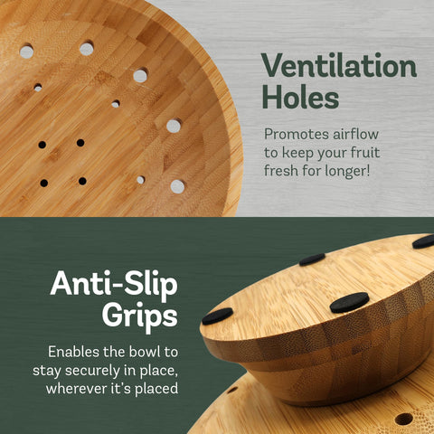 Bambüsi large deep fruit bowl accommodates various fruits with ample space