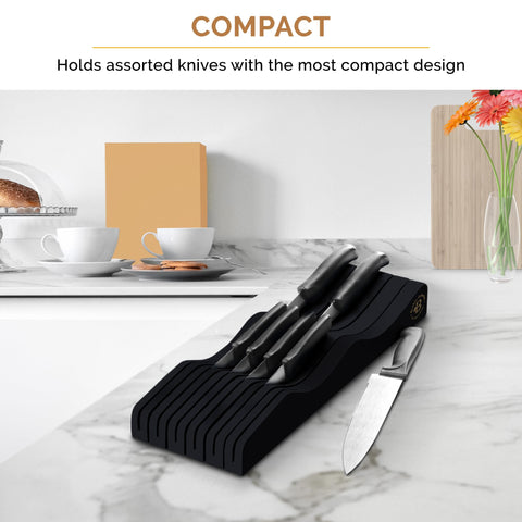 Bambüsi protects knife edges from nicks during storage.