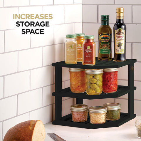 Bambüsi spice shelf demonstrates versatile kitchen organization.