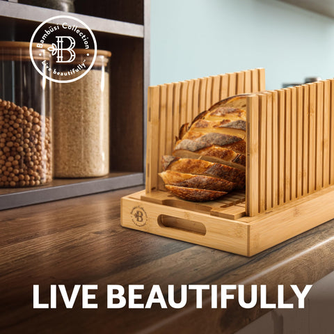 Bambüsi bamboo design with non-slip feet ensuring stable slicing.