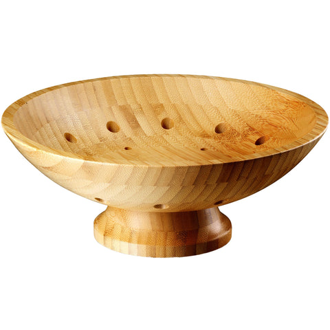 Bambüsi wooden centerpiece bowl elevates table presentation with visible fruit