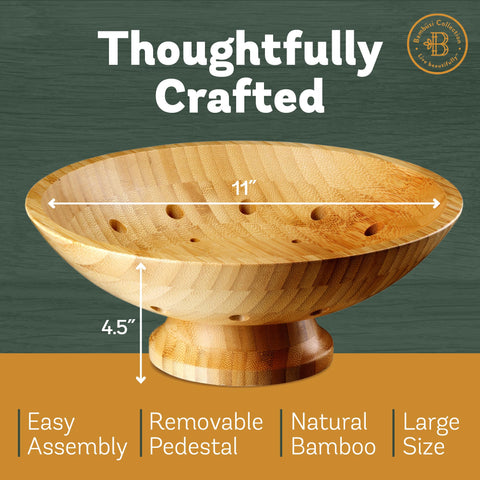 Bambüsi wooden fruit bowl on the counter for organized produce storage