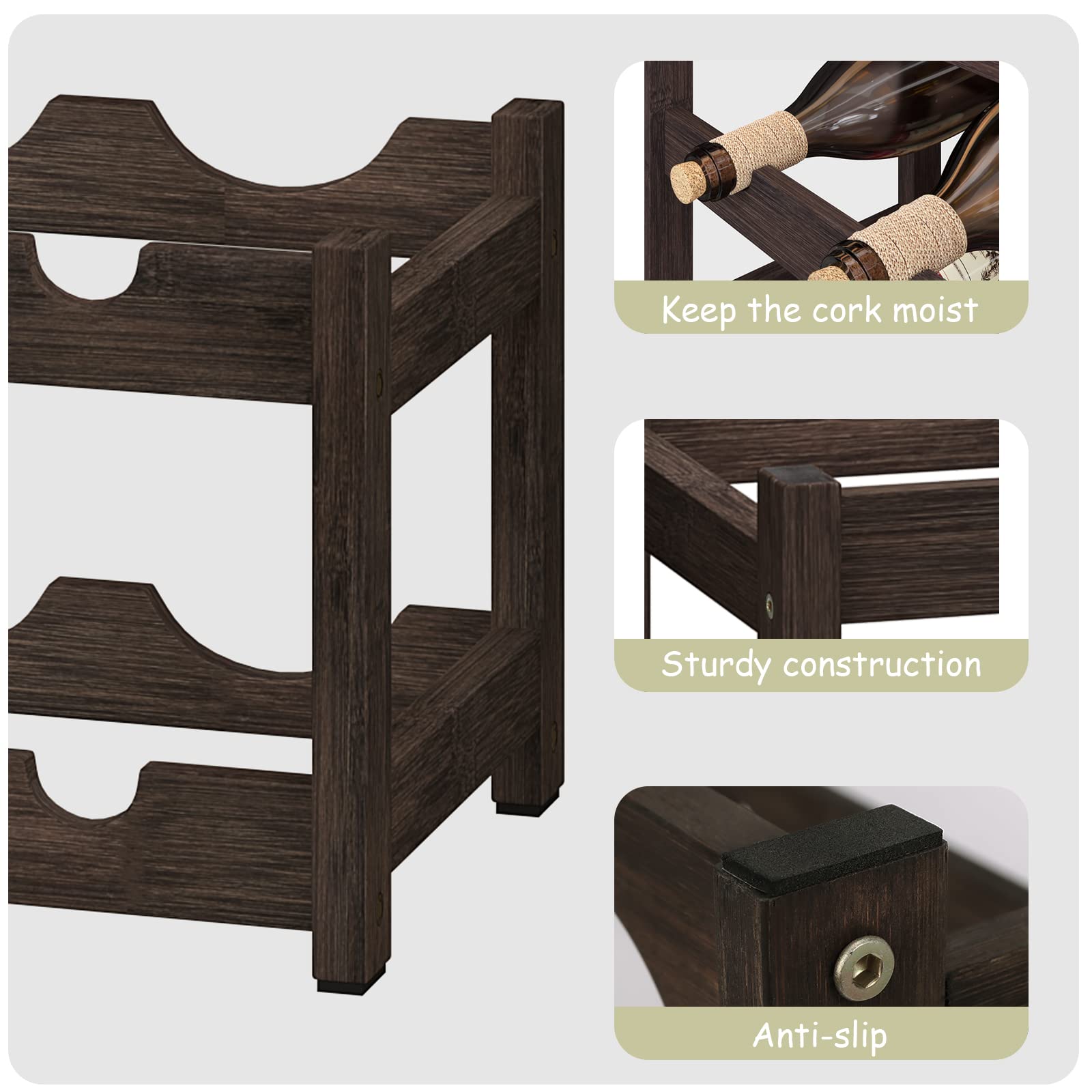 BAMEOS wine rack counter display ideal for organizing spirits, wines, or accessories