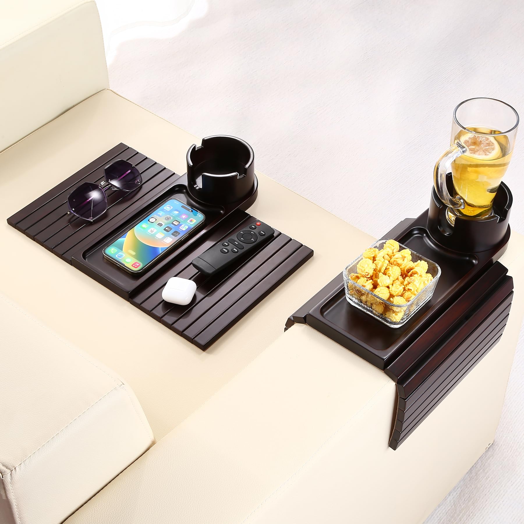 BAMTRAY fits square, flat, or angled armrests for secure use