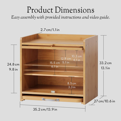 bamzc brz bamboo bread box top surface doubles as a display area on counters