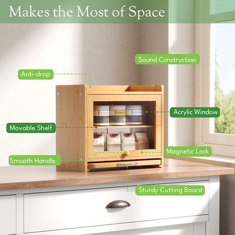 bamzc brz bamboo bread box back ventilation panel promotes gentle airflow