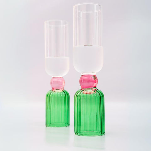 ban.do glassware on bar cart display, elevates your drinks station.