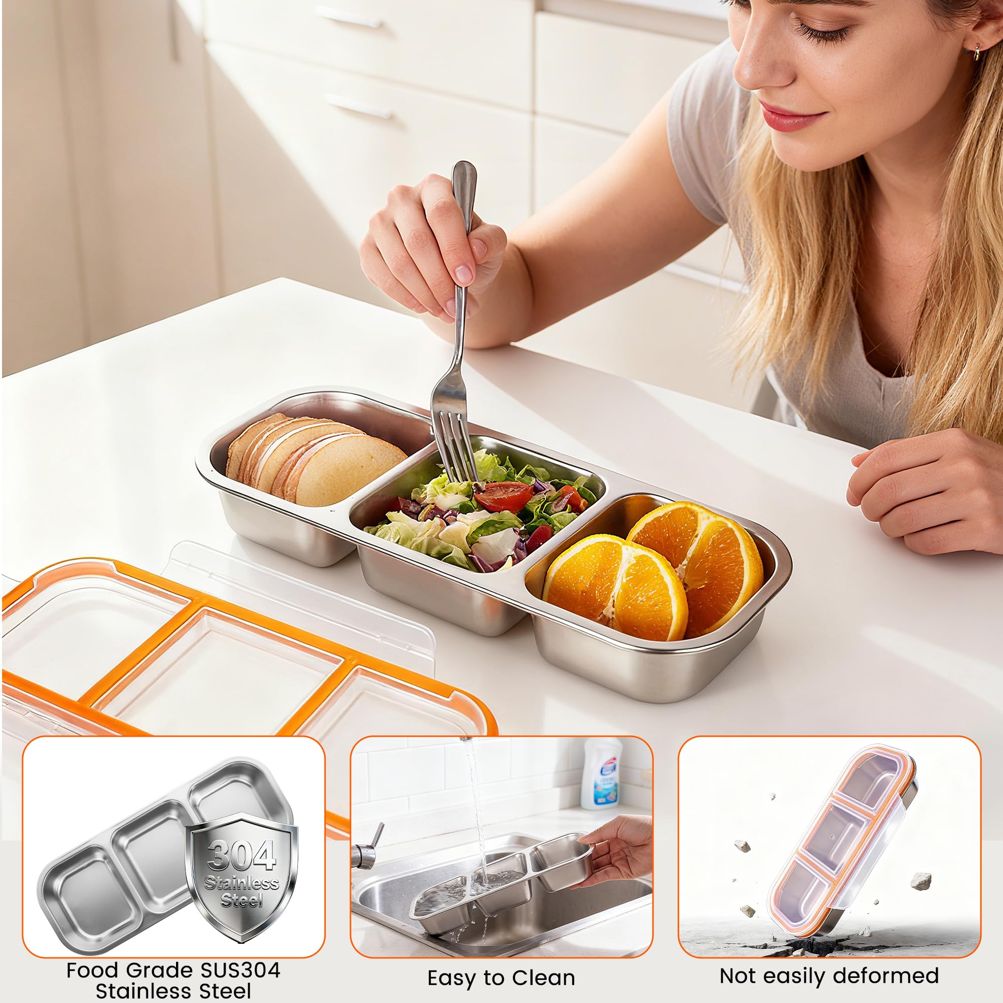 Bandesun stackable bento snack box designed for compact storage.