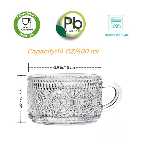 Bandesun stackable glass mugs shown in cabinet for space-saving storage.