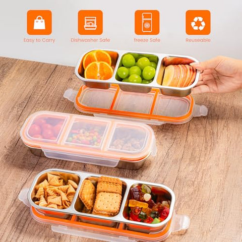 Bandesun three-compartment bento box keeps meals separated for freshness.