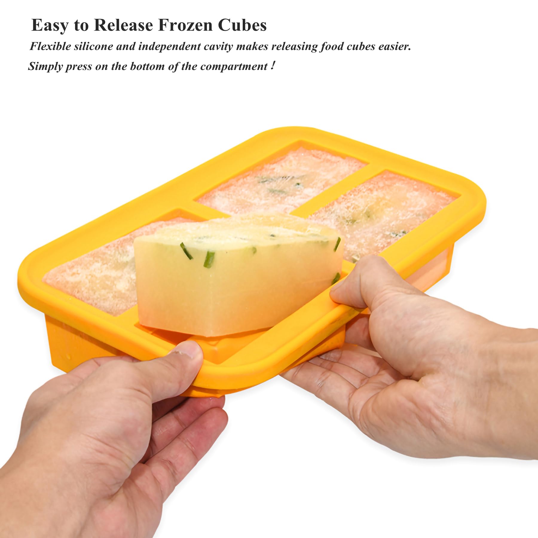 Bangp airtight silicone molds preserve soups, broths and sauces for later use.