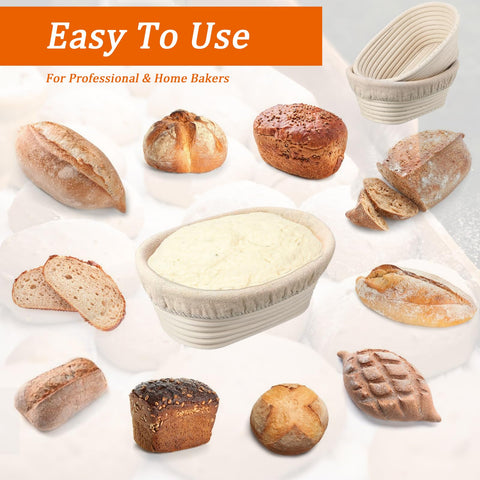 Oval banneton loaf-pattern forms help shape bakery-style loaves