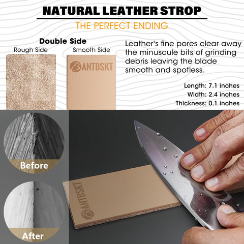 BANTBSKT sharpener kit leather strop polishes blades to shine