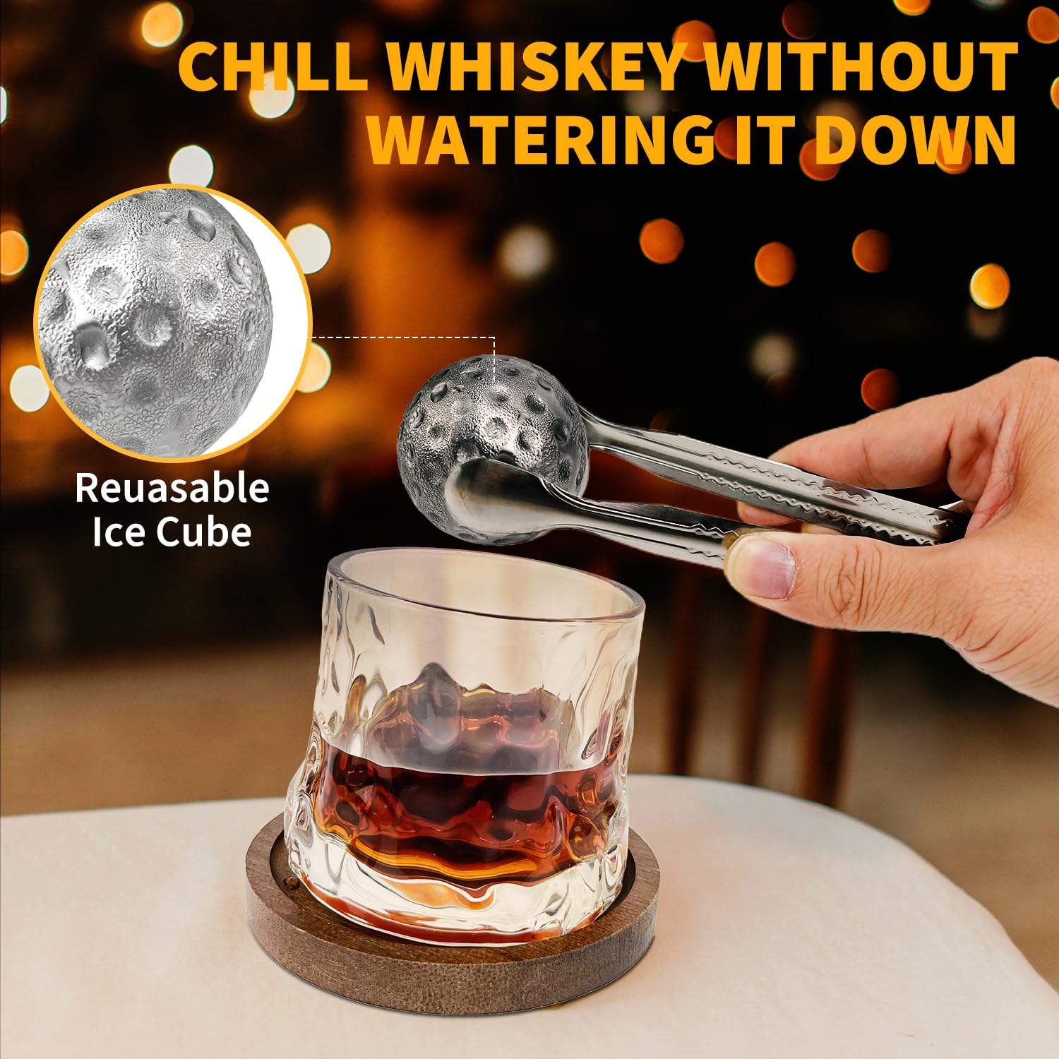 Banvih ball holders provide easy handling for stones and glasses.