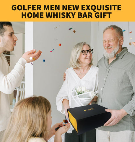 Banvih lifestyle setup shows a stylish golf and whiskey moment.