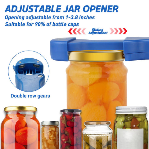 Banyaa retractable gear system adapts to jar lids of different sizes with smooth operation.