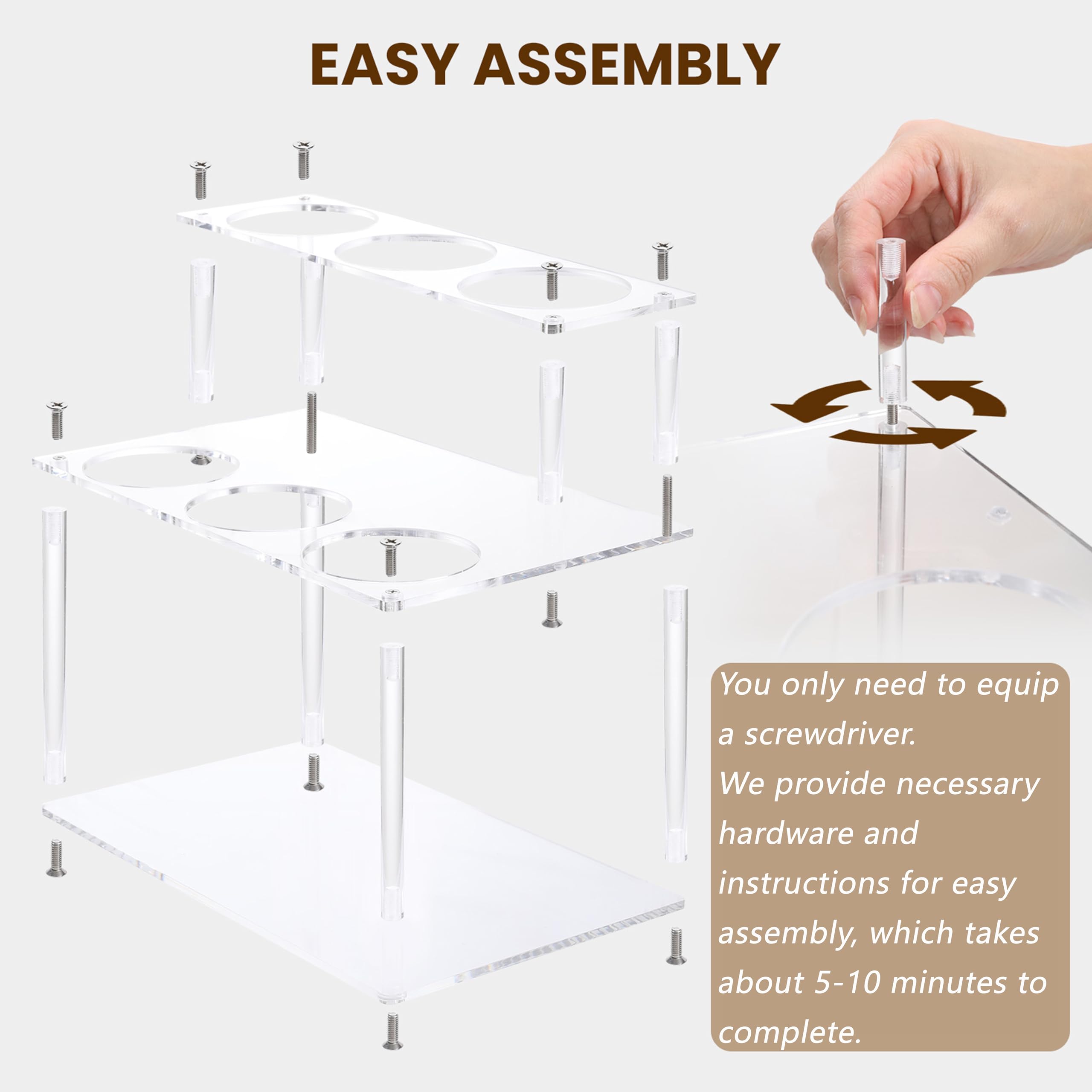 Baosia space-saving counter organizer frees up space on the counter for syrups.