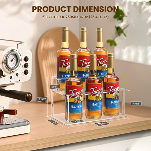 Baosia syrup bottle holder stand keeps flavors accessible at the coffee bar.