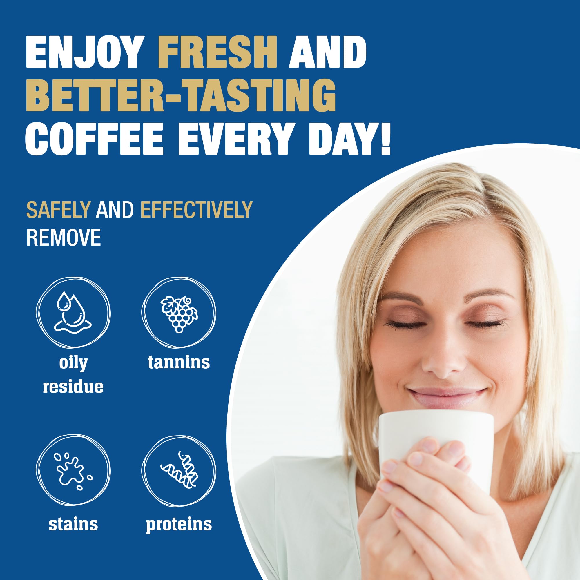 Bar Keepers Friend Coffee Maker Cleaner carafe after cleaning shows a bright interior.
