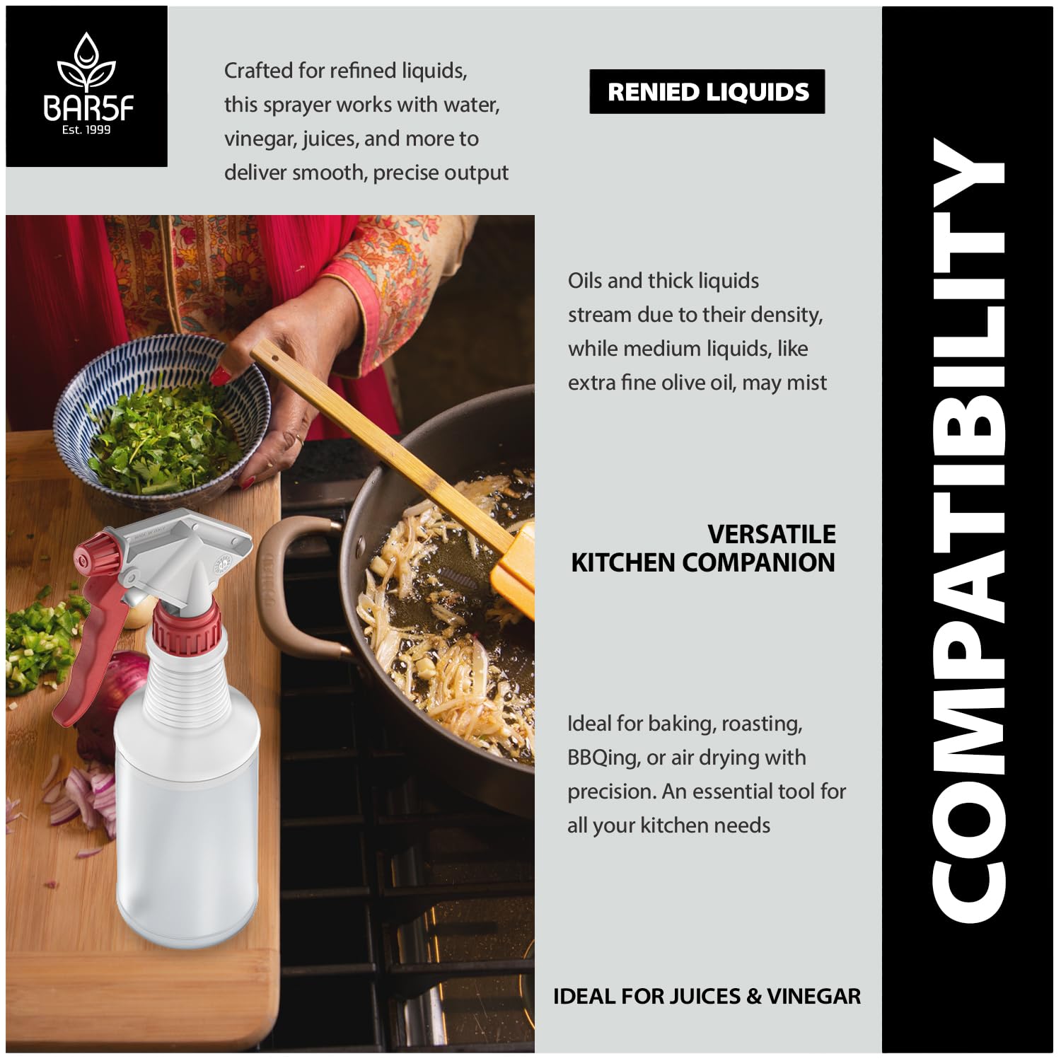 Bar5F bottle can mist bone broth for flavorful, even braising.