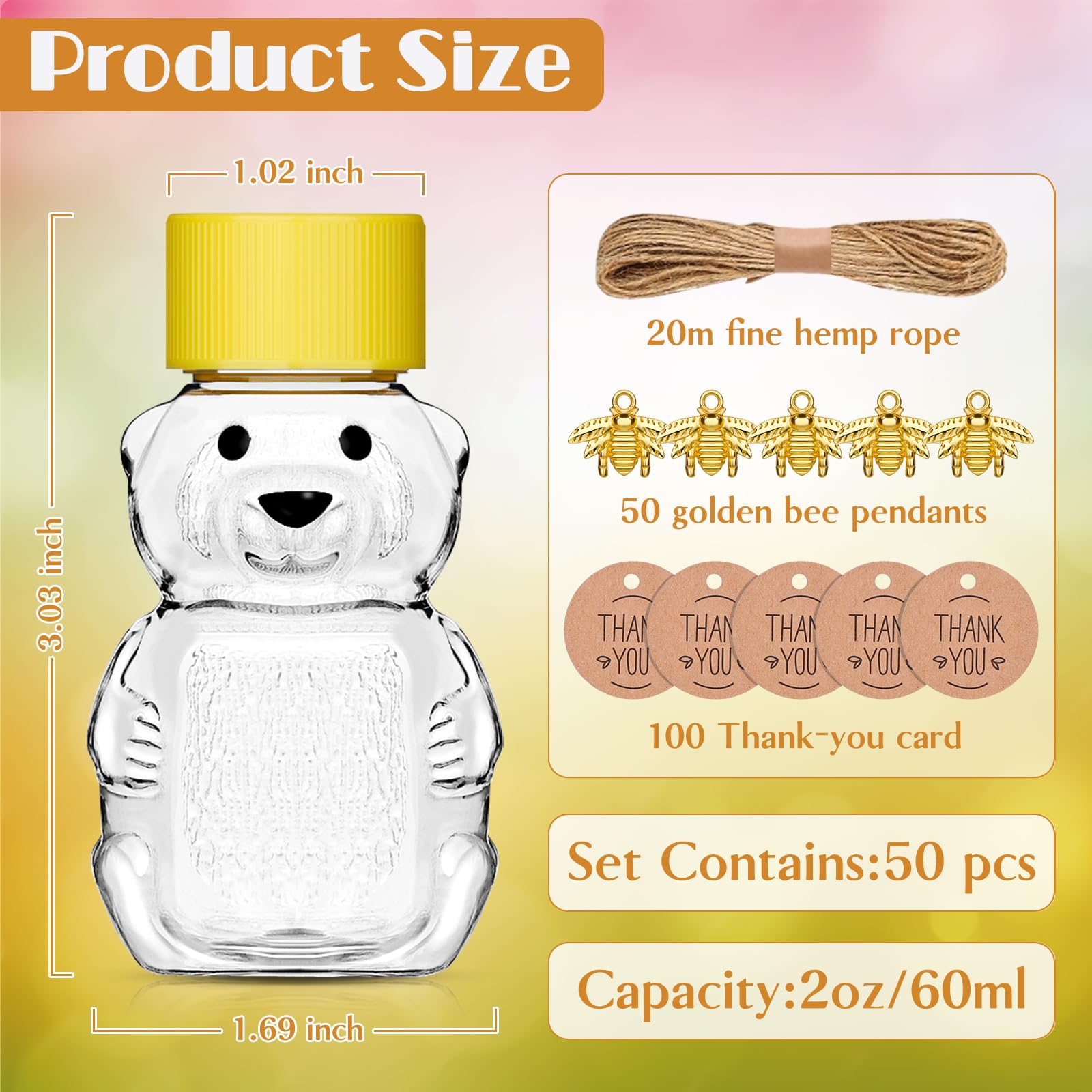 Barafat honey bear bottle face design, cute centerpiece for gifts