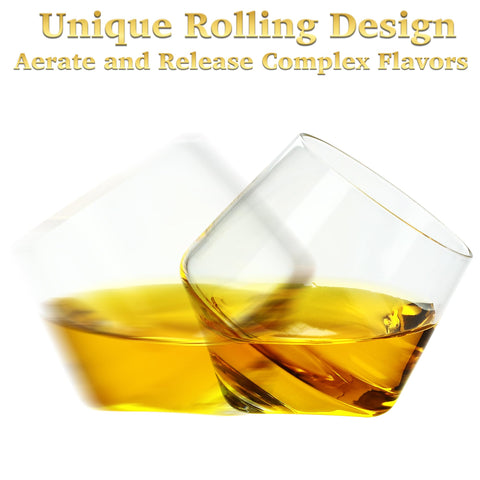 Barbuzzo hand-blown stemless glasses show craftsmanship and clarity.