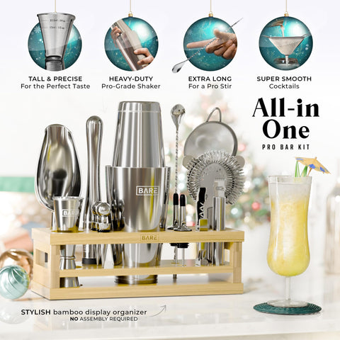 Bare Barrel 28oz Boston Shaker highlighted for durable stainless steel performance.