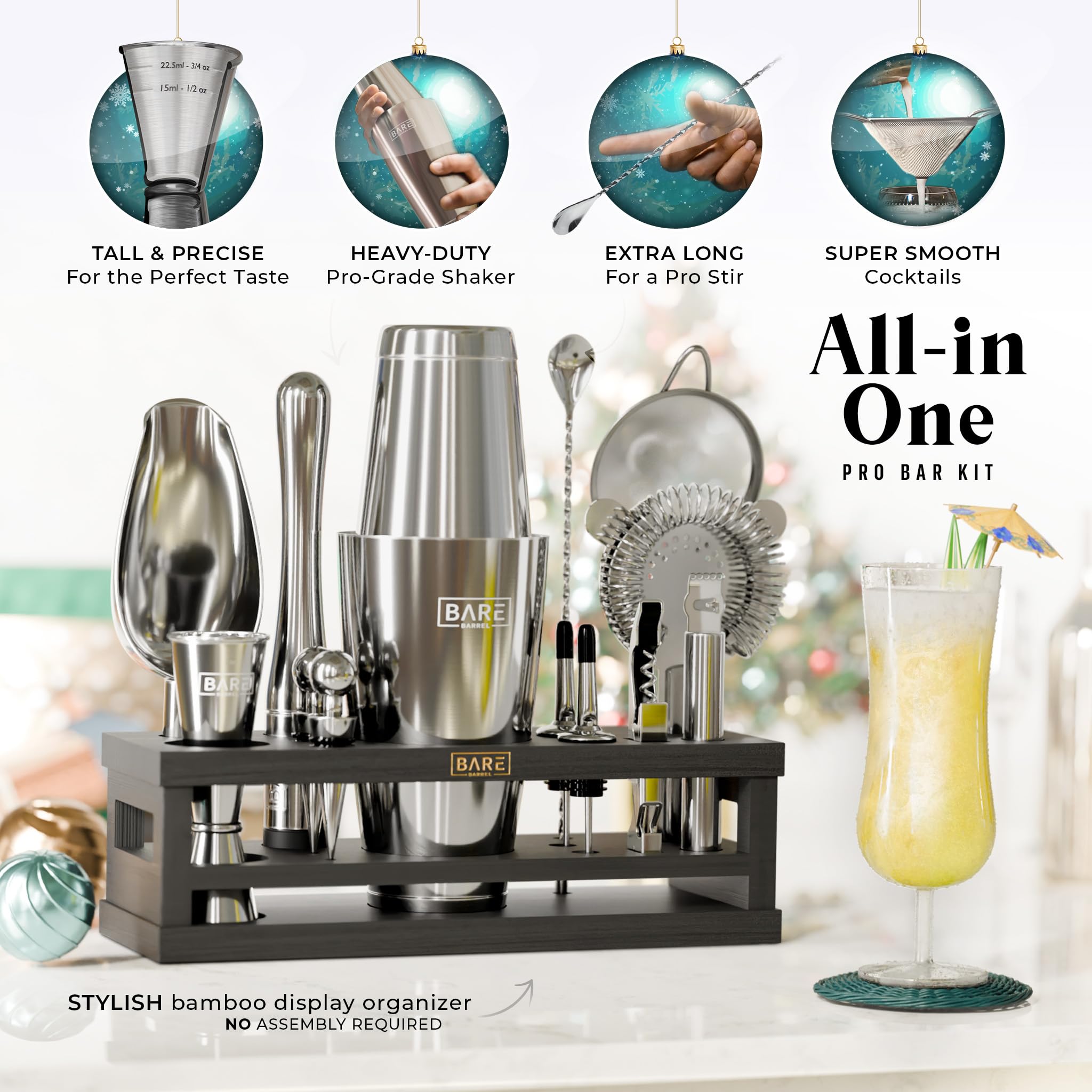 Bare Barrel 28oz Boston Shaker highlights durable stainless steel for professional-style shaking