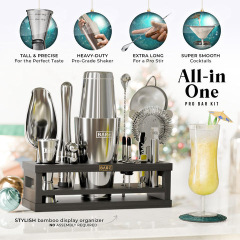 Bare Barrel 28oz Boston Shaker highlights durable stainless steel for professional-style shaking
