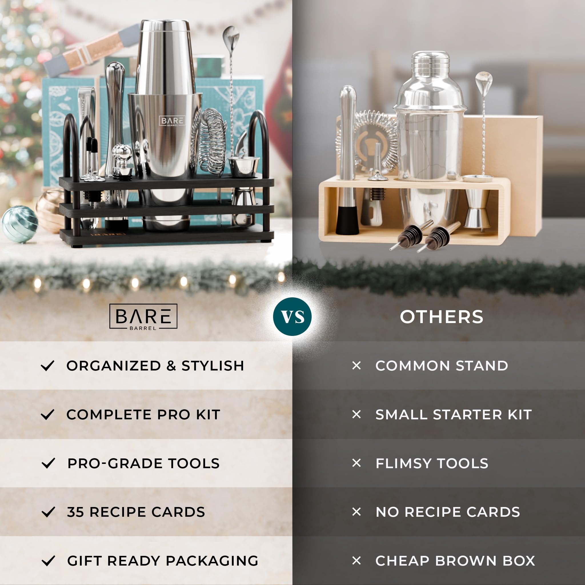 Bare Barrel dishwasher-safe tools simplify cleanup after home mixology sessions.
